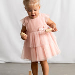 Vestito tulle plissettato neonata 