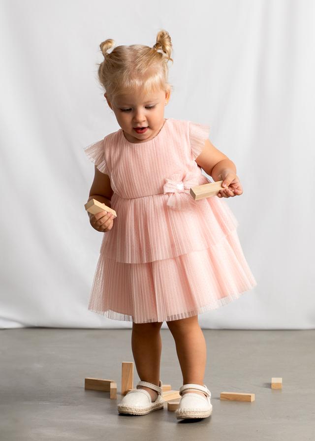 Vestito tulle plissettato neonata 