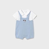 Pagliaccetto finta salopette neonato 