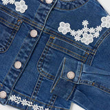 Giacca denim ricamata bambina 