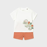 Completo in maglia bermuda e maglietta interattiva neonato 