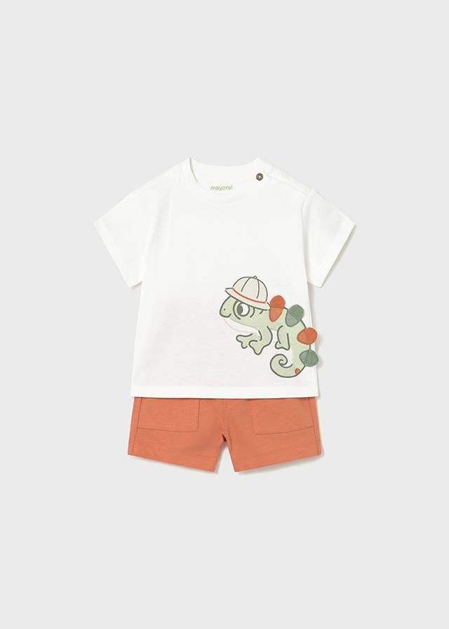 Completo in maglia bermuda e maglietta interattiva neonato 