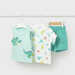Completo 3 pezzi pantalone corto neonato 