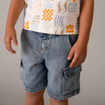 Bermuda denim cargo bambino 