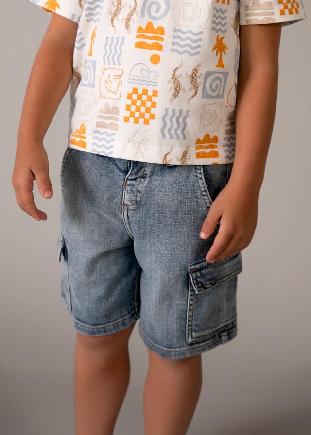 Bermuda denim cargo bambino 
