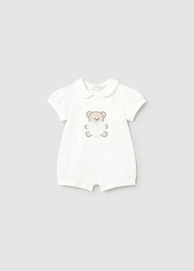 Set 2 pigiami corti ricamati neonata 