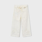 Pantalone in lino ricamato bambina 