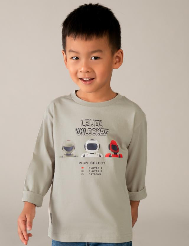 Maglietta manica lunga serigrafia bambino 