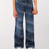 Jeans logato con strass ragazza LiuJo 