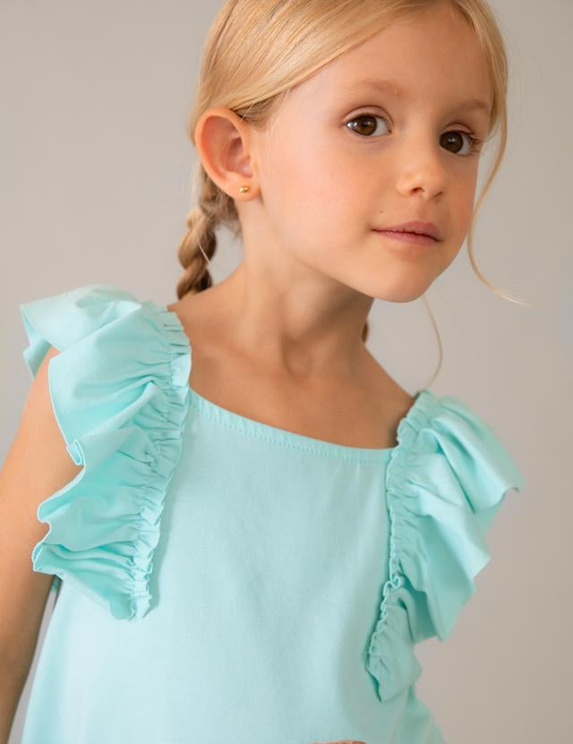 Vestito punto volant bambina 