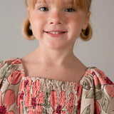 Vestito stampato nido d'ape bambina 
