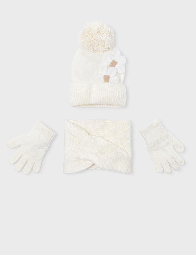 Set 3 pezzi sciarpa bambina 