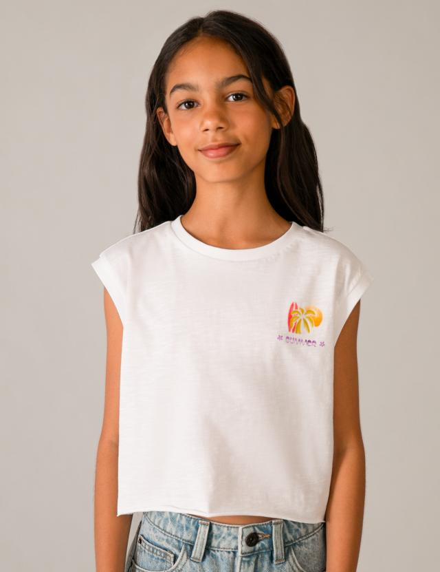 Canottiera con grafica ragazza 