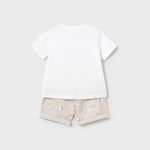 Completo 4 pezzi pantalone corto neonato 