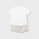 Completo 4 pezzi pantalone corto neonato 