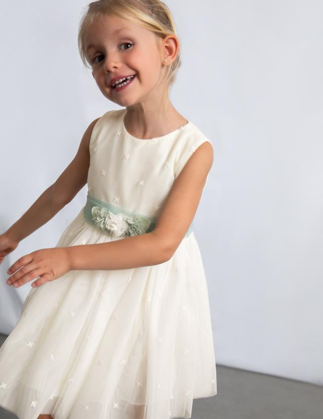 Vestito cerimonia tulle ricamato bambina 