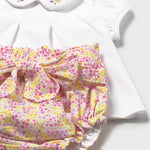 Completo 3 pezzi tricot neonata giallo 