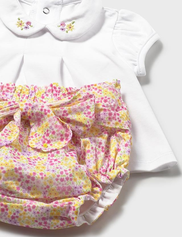 Completo 3 pezzi tricot neonata giallo 