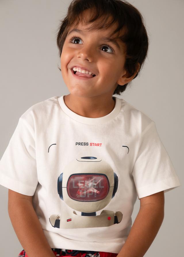 Maglietta interattiva robot bambino 