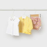 Completo 3 pezzi tricot neonata giallo 