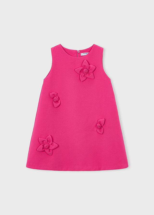 Vestito applicazione floreale bambina 