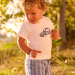 Completo pantaloncino e maglietta in lino neonato 