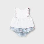 Completo gonna quadri e maglietta neonata 