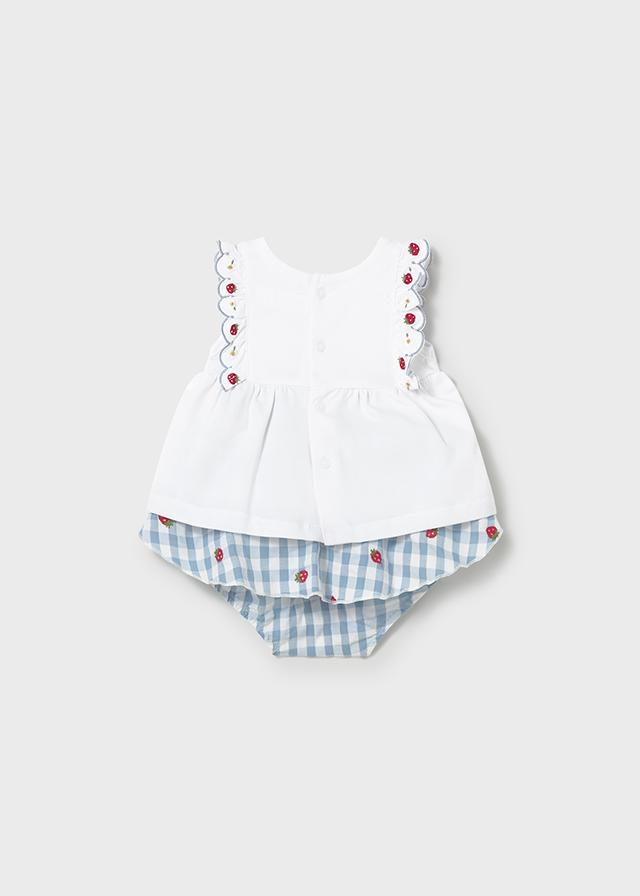 Completo gonna quadri e maglietta neonata 