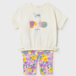 Completo leggings stampato neonata 