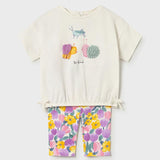 Completo leggings stampato neonata 