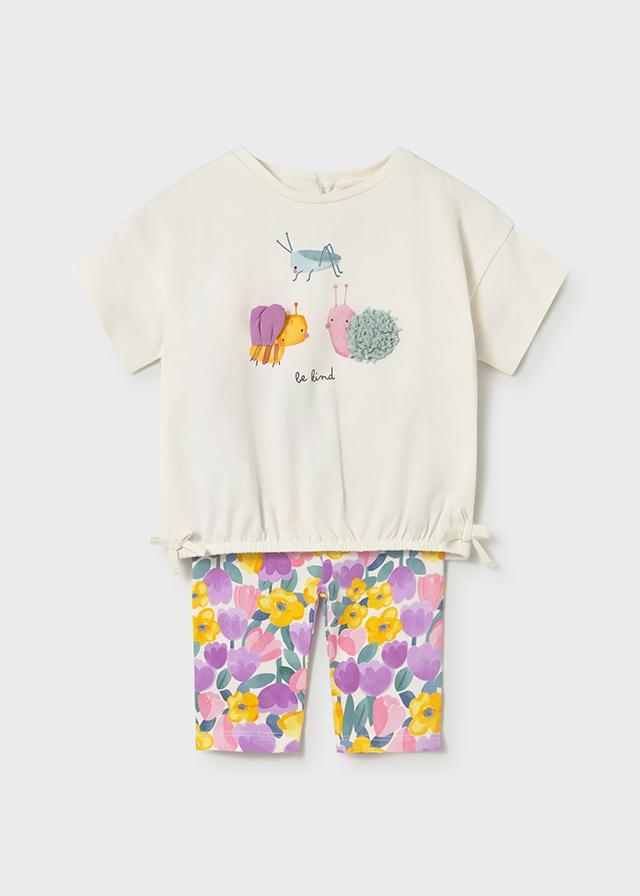 Completo leggings stampato neonata 