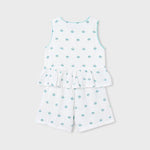 Completo shorts e maglietta stampata bambina 