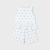 Completo shorts e maglietta stampata bambina 
