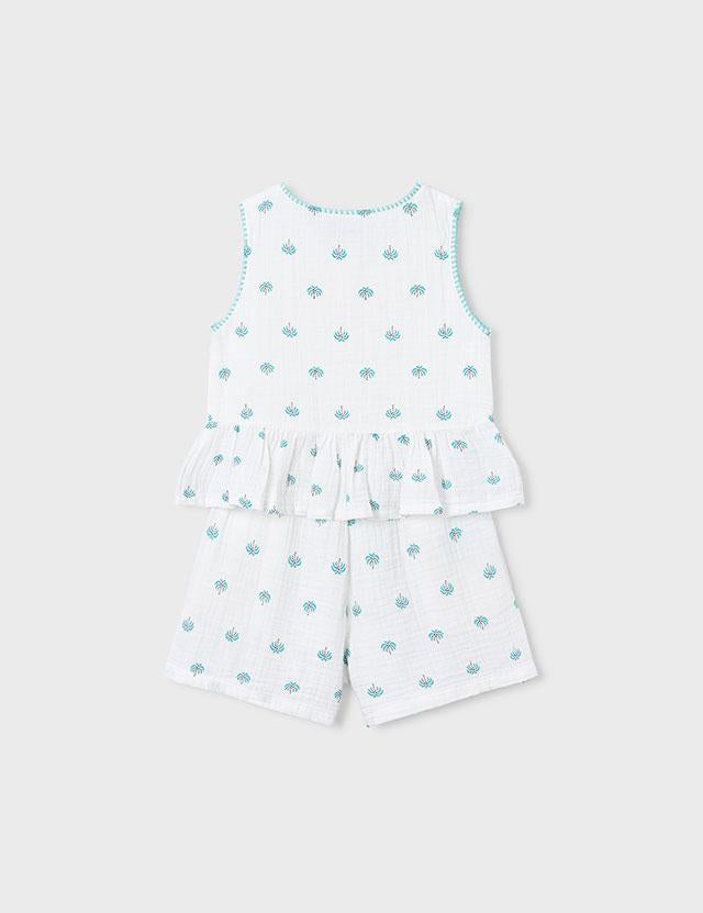 Completo shorts e maglietta stampata bambina 