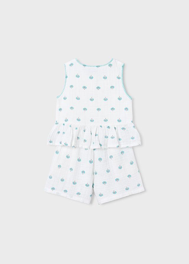 Completo shorts e maglietta stampata bambina 
