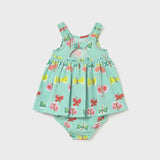 Vestito stampato con copripannolino neonata 