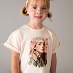 Maglietta con elastico per capelli stampato bambina 