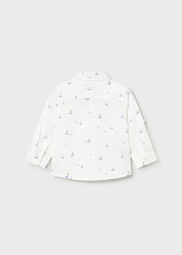 Camicia in lino manica lunga neonato 