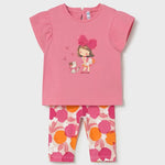 Completo leggings stampato neonata 