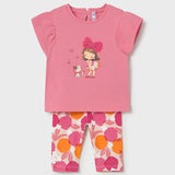 Completo leggings stampato neonata 