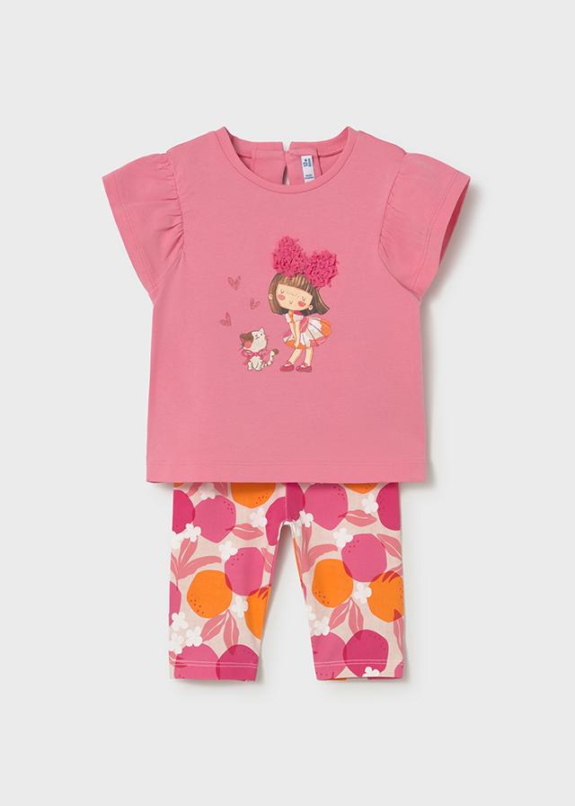 Completo leggings stampato neonata 
