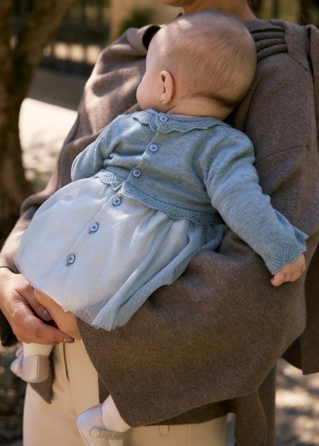 Vestito tricot e tulle neonata mayoral 