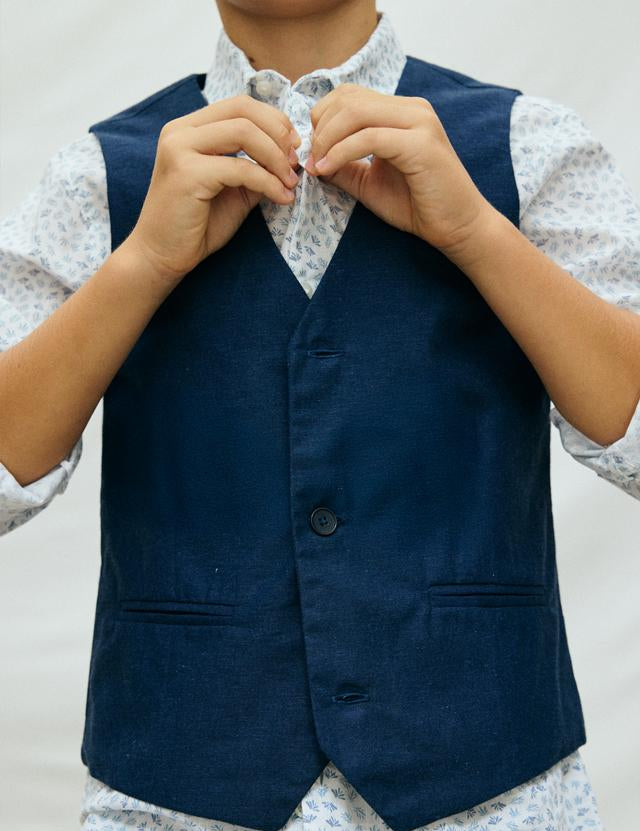 Gilet elegante in lino ragazzo 