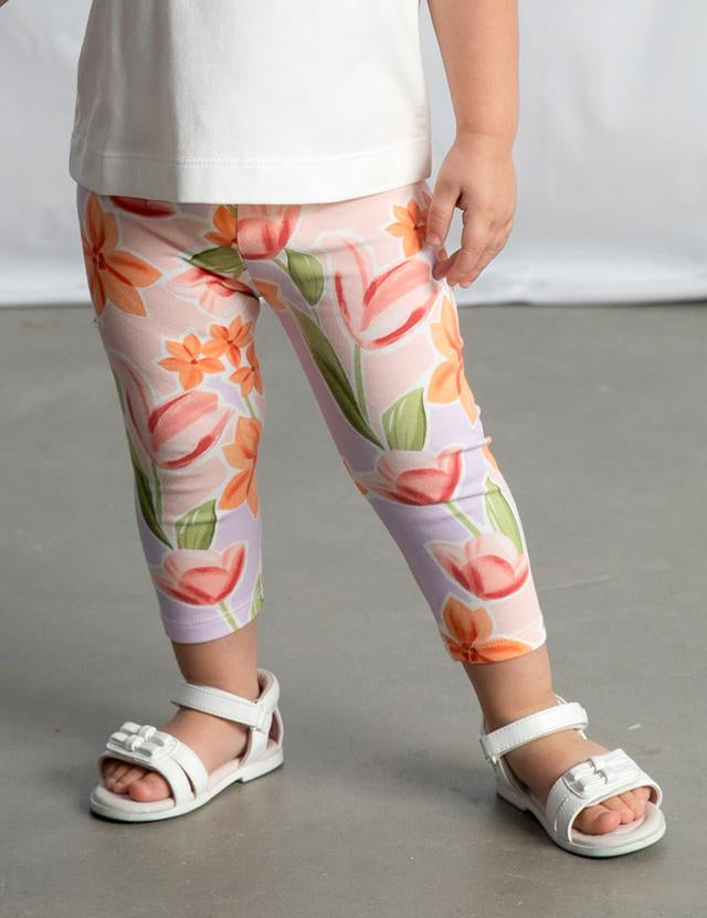 Completo leggings e maglietta fiori neonata 
