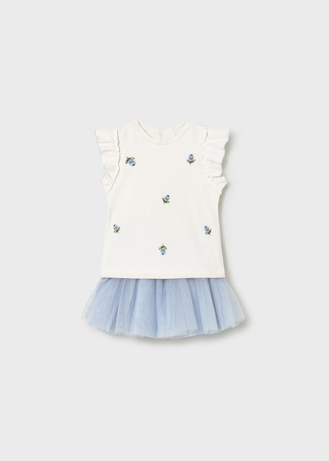 Completo gonna tulle neonata 