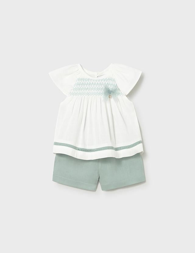 Completo bermuda e blusa neonata 