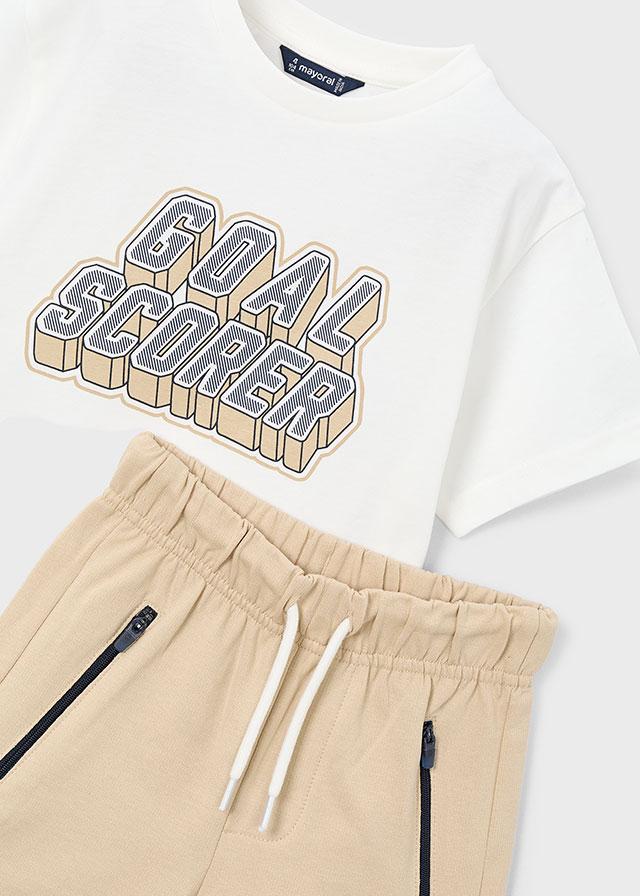 Completo pantalone e maglietta lettere bambino 