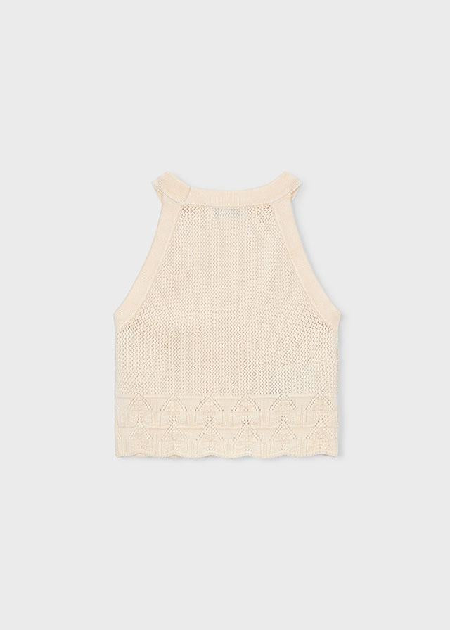 Top con collo all'americana bambina 