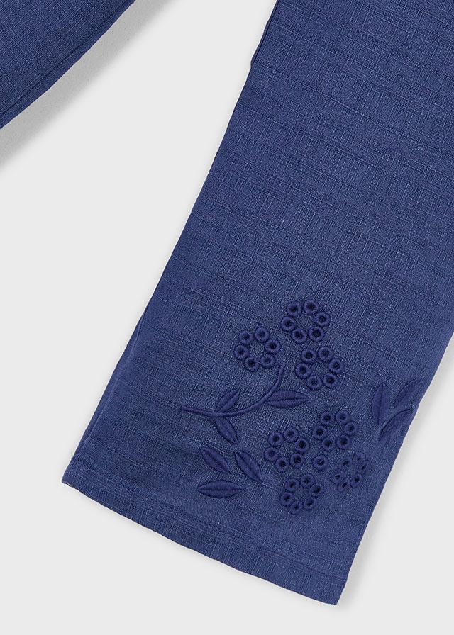 Pantalone in lino ricamato bambina 