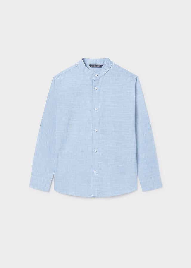 Camicia manica lunga colletto alla coreana ragazzo 